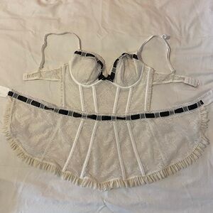 La Senza Lace Bustier in Cream and Black